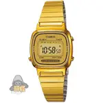 【CASIO】台灣卡西歐公司貨 小巧復古鋼帶電子時尚女錶 生活防水-全金(LA670WGA-9D)