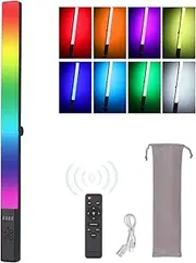 20W Tube Lights Foldable Light Stick Handle Light 3200K-5500K Color Temperature Dimmable 114 Beads 9 Lighting Effects Type-C Powered Support Wirel Control with Remote Control Black