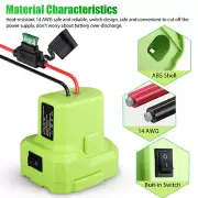 for Power Wheel 18V Battery Adapter DIY Converter w/Fuse for Ryobi 14 Gauge