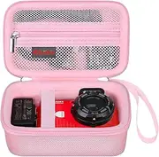 Elonbo Carrying Case for Kodak PIXPRO WPZ2 Rugged Waterproof Digital Camera, Shockproof WiFi 4K Video Digital Camera Storage Cover Bag, Mesh Pocket fits Battery Charger Memory Card. Pink
