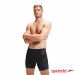 SPEEDO 男 運動加長四角壓縮泳褲 END+ MAX 黑/線條藍