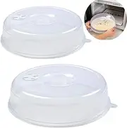 [XMANX] 2PCS Microwave Cover for Food,Microwave Ventilated Covers,Food Prevent Splashes Covers, Dishwasher Safe（28.5cm+17cm）