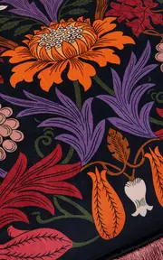 [Liberty London] Standen Fringed Printed-Velvet Cushion