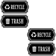 WUMUZAI 4 Pack Recycle Sticker for Trash Can Bins, Trash Recycle Stickers, Vi...