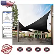 7' Black Triangle Sun Shade Sail - 95% UV Blockage & Custom Sizes Available