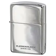 Zippo Armor Case Titanium Platinum Plating Silver Side Logo Oil Lighter New F/S