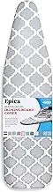 Epica Silicone Coated Ironing Board Cover- Resists Scorching and Staining - 15" x54 (Board not Included) (Lattice: Grey and White)