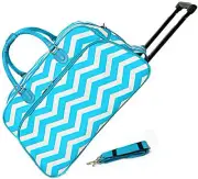 Women's Chevron Print 21" Rolling Duffel Bag Suitcase Garment Carry-on Duffle