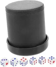 WOONEKY Noise-canceling Dice Cup Stand Pu Leather Dice Shaker Base Night Mode Dice Cup Set for Enhanced Gaming Experience