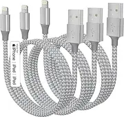 3 Pack 10 ft Lightning Cable MFi Certified iPhone Charger Cable,Compatible with iPhone Charger Apple MFi Certified Lightning Nylon Braided Cable Fast Charging Cord