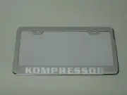 "KOMPRESSOR" mirror Stainless Steel license plate frame w/s.caps (SB)