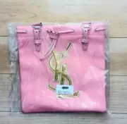 YSL Yves Saint Laurent Novelty Tote Bag Canvas Tote Bag Cosmetics Logo Bag Pink