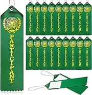 Zonon 18 Pieces Participant Award Ribbon with Event Card, Field Day, First Place Ribbons for Staff Coworker Sports Event, Music Contests, Dance Contests, Car Racing Competition, Team Prizes