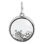 Origami Owl Silver Snowflake CAPSULE LOCKETS NECKLACES w/ charms & Free Chain