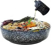 Vallenwood 12" Large Salad Serving Bowl and Oil Bottle. Also Perfect For Pasta and Fruits.