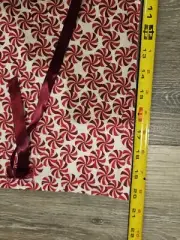 Gift Bag Fabric Handmade w/Drawstring Red & White Pinwheels 20x11in