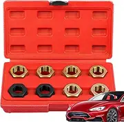 Thread Repair Kit, 8 Pieces Thread Chaser Set Metric Restorer Kit, Rethreading Portable Repair Tool, Hex Tap Die Tapping Accessories for Automotive, Repairs