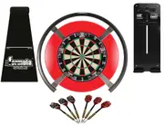 Target Darts OMNI Full Set Up Includes Tex Darts Titan Dart Board, Red Surround, Target Connect Tablet Holder, Formula Sport Dart Mat + Darts