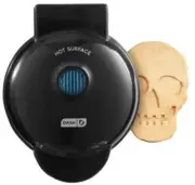 Skull Shaped Mini Waffle Maker Black Halloween Breakfast Belgian Make Your Own