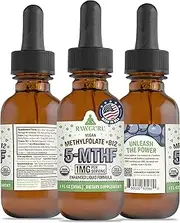 RawGuru Organic Methylfolate 1mg + B12 Complex - Cognitive Support and Immunity Boost Tincture - 30 ml. Vegan Drops