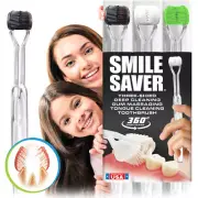 SMILE SAVER 360° / DEEP CLEAN Three-Sided Toothbrush + Tongue Scaper 3-PK / USA