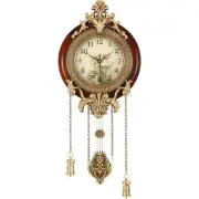 Aero Snail Dia 9-inch Retro Style Vintage Wood Indoor Wall Clock with Swinging