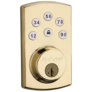 Electronic Door Deadbolt Smart Key Single Cylinder Polished Brass Battery Lock