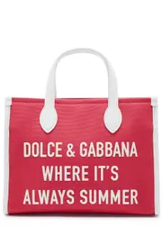 Dolce & Gabbana Kids Always Summer Canvas top Handle bag - Pink - One ONE