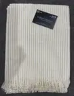 NWT White & Metallic Gold 40x40 Table Throw Robert Stanley Quick Shipping