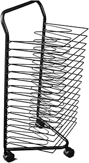 Art Drying Rack Paint Drying Rack Art 16 Shelves Metal Artwork Storage Display Rack Art Drying Rack with Wheels,Mobile Art Drying Rack for Home or Classroom (Color : Black)