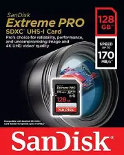 Sandisk 128GB Extreme Pro FS D5600 4K UHD SD card for Nikon D5500 D5400 D5300