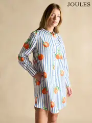 Joules Phoebe Orange Print Cotton Shirt Dress (AK0007) | $155