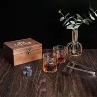 在飛比找ETMall東森購物網優惠-Whiskey Glass Wooden Box Set G