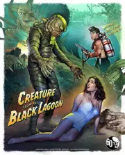 CREATURE FROM THE BLACK LAGOON 8" FIGURE & SWIMSUIT GIRL PLUS AWESOME ART!