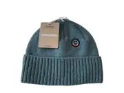 Patagonia Men's Brodeo Wool Beanie Fisherman Hat Fitz Roy Icon Nouveau Green NWT