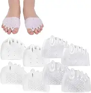 Bunion Corrector, 4 Pcs Silicone Toe Separators for Women and Men, Toe Separators for Women, Toe Separators Breathable and Soft, Preventing Rubbing and Relieve Pressure(2*White+2*Transparent)