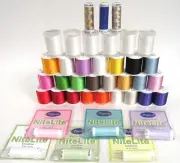 Embroidery Thread Lot Of 39 Rayon Madeira Superior GITD Brother Amann W/ Case