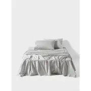 Linen House Australian Cotton Sheet w/ Pillowcase Home Bedding Set - Silver