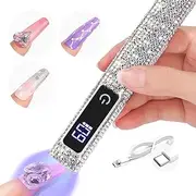 BYVCUI uv Nail lamp Nail lamp uv Light Handheld U V Light for Nails 2W Portable Mini UV Light for Gel Nail 400mAh Rechargeable Type-c USB LCD for Home Personal DIY (White)
