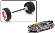 Scalextric Rear Wheels Axles Tyres Gear For Back To The Future 3 Delorean C4307