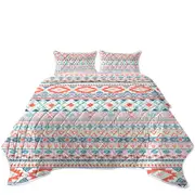 Peach Hues Aztec Stripes Coverlet