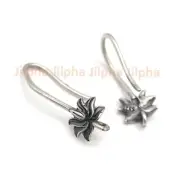 925 Sterling Silver Lotus Hook Ear Wires Earrings w/ Loop 22mm A5373