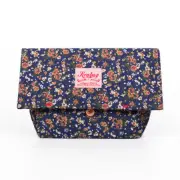 Kravitz Krabag Cotton Eco Zipper Clutch Bag Flower Pattern Blue CH2-5817