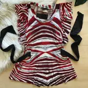 roberto cavalli top blouse Size Small NWT MSRP $952! Flutter Sleeves
