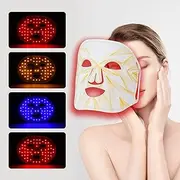 Skin LED Light Therapy Face Mask | Red Light Therapy Treatment Device | Anti-Aging Face Mask for Wrinkle Reduction 180 LED light beads intensive care of the face, so that the skin in the light wave irradiation deep repair (White)