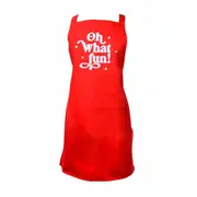 Annabel Trends Cotton Screen Print Kitchen Apron 60x80cm Oh What Fun Red