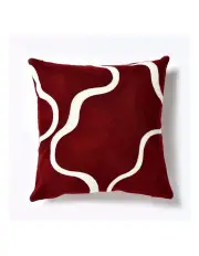 [Cadence & Co.] Louise Crewel Embroidered Cushion 45x45cm Wine
