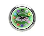13" Texas Hold'em LED Wall Clock with Chips & Card Design.