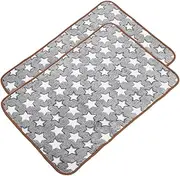 Yardwe 2pcs Fluffy Puppy Blanket Cute Star Pattern Throw Mat for Dogs Cats Kittens Warm and Mat for Pet Comfort for Beds and Couches