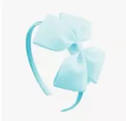 Light Blue Adorable Hair Bow Grosgrain Ribbon Girl Headband Hair Accessory